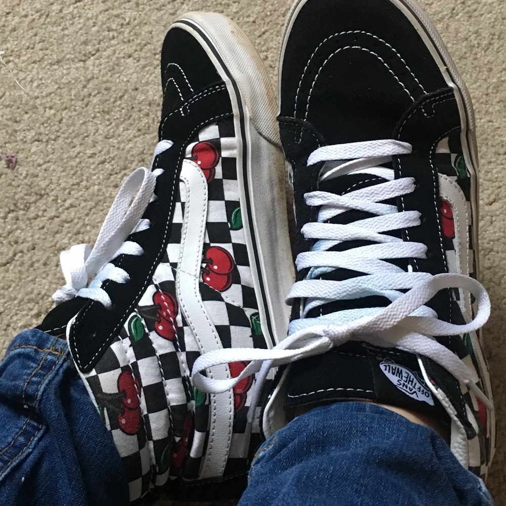 Checkerboard Vans with Cherries